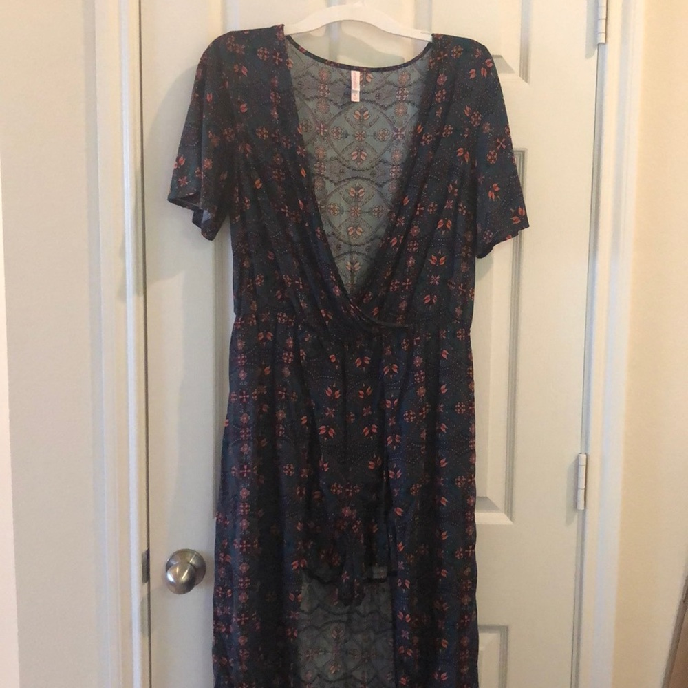 Floral Romper with Skirt Cape